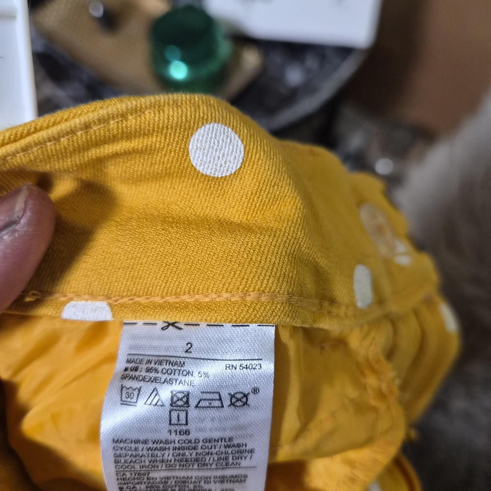 Old Navy Yellow Polka Dot Cropped Pants